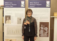 Sue Kirby at the launch of the exhibition 'Pioneering Courage'.