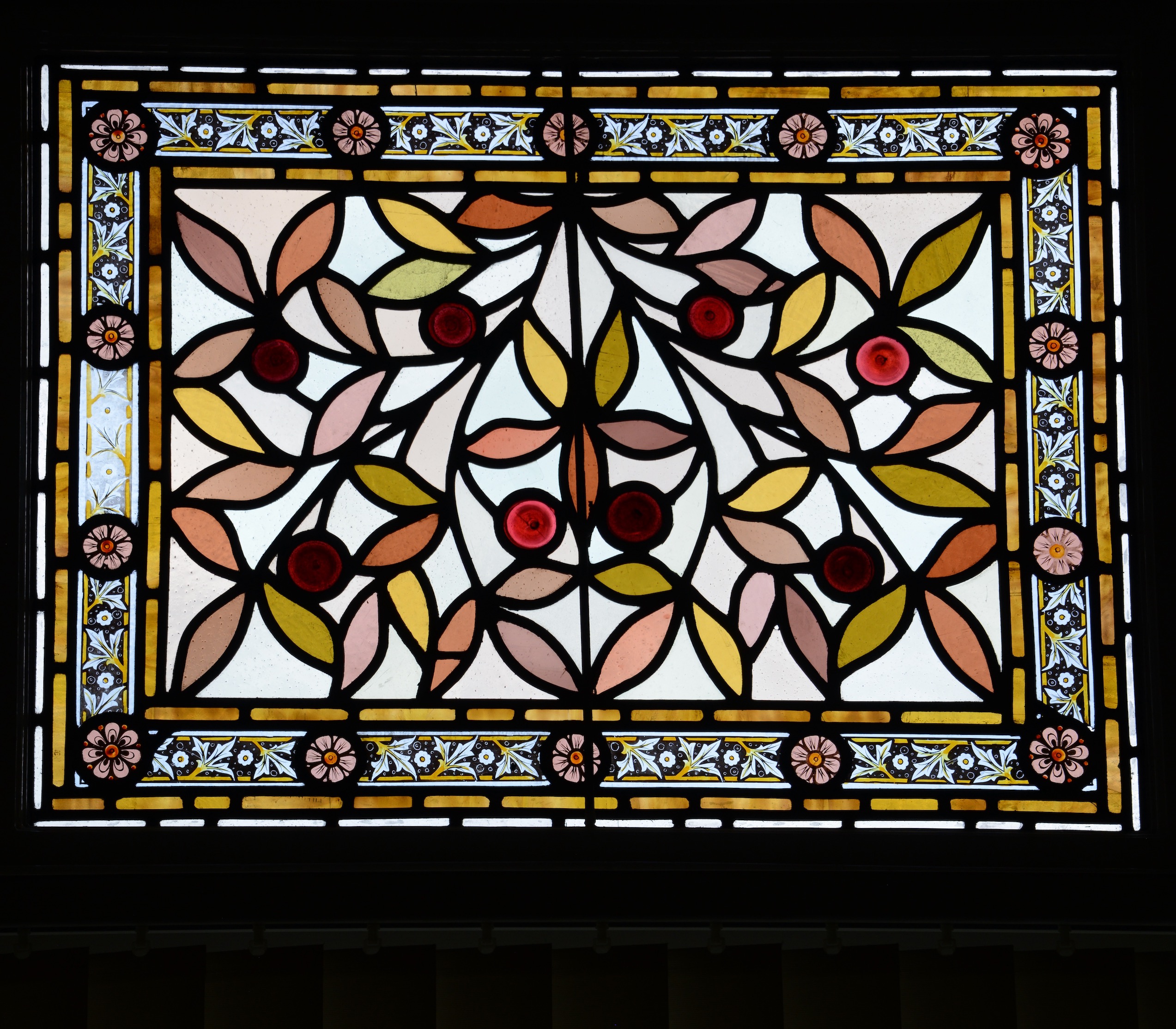 Stained glass at what is now the Danish Youth Hostel in London
